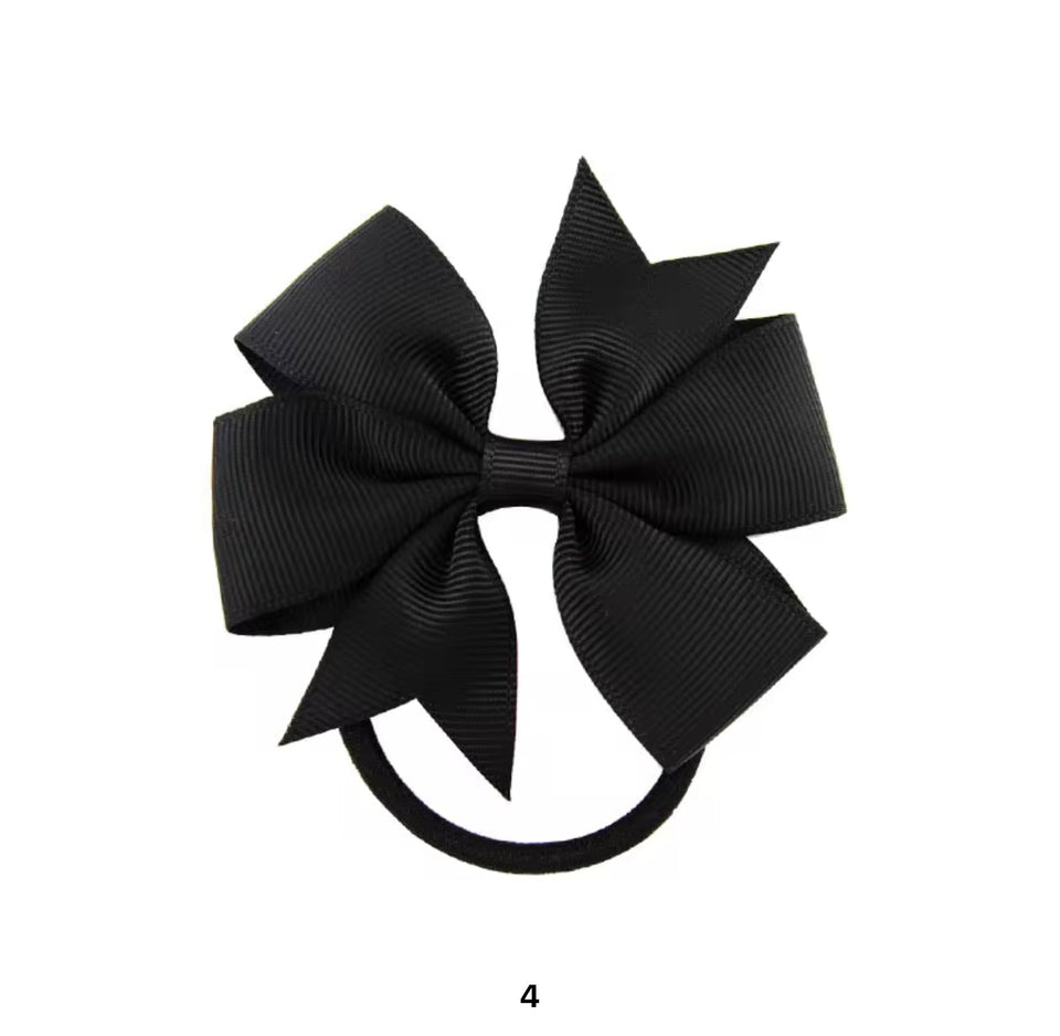 Ribbed bow candy color scrunchie