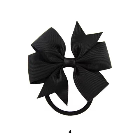 Ribbed bow candy color scrunchie