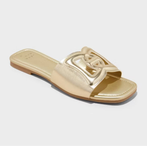 A New Day Women's Gold Deidra Slide Sandals | A New Day In Lebanon