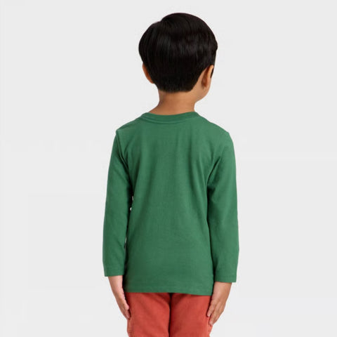 Cat & Jack Boy's Green Long Sleeve Dino Snowball Graphic Blouse | Cat & Jack In Lebanon