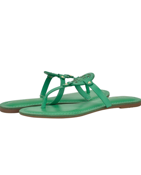 Tommy Hilfiger Women's Green Litzy T-Strap Logo Flat Sandals | Tommy Hilfiger In Lebanon