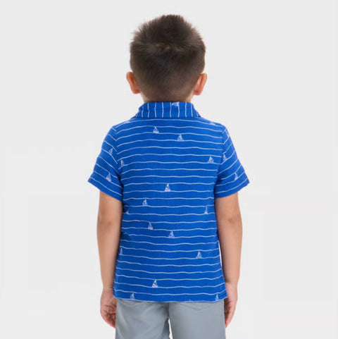 Cat & Jack Baby Boy's Blue Sailboat Printed Gauze Woven Shirt | Cat & Jack In Lebanon