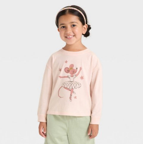 Cat & Jack Girl's Light Pink Long Sleeve Relaxed Blouse | Cat & Jack In Lebanon