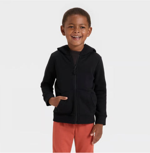 Cat & Jack Baby Boy's Black Fleece Zip-Up Hooded Jacket | Cat & Jack In Lebanon