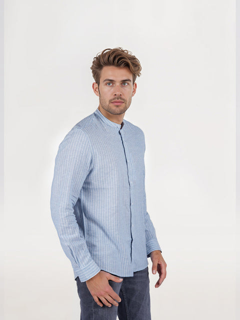 Celio Men's Ray Storm Striped Regular Fit Cotton Shirt | Celio in Lebanon