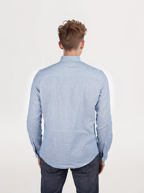 Celio Men's Ray Storm Striped Regular Fit Cotton Shirt | Celio in Lebanon