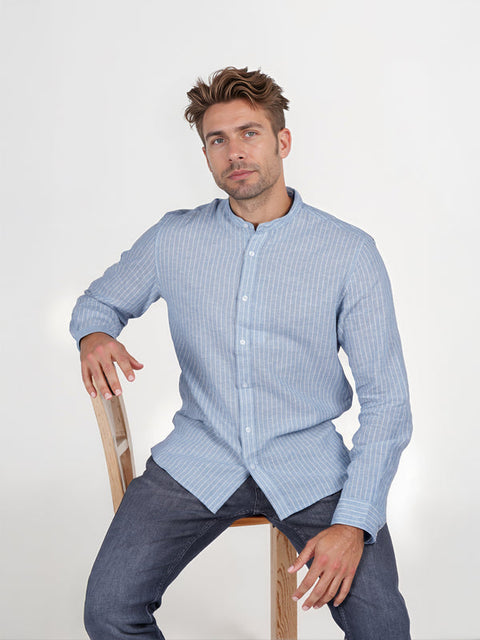 Celio Men's Ray Storm Striped Regular Fit Cotton Shirt | Celio in Lebanon