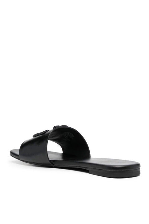 Tory Burch Women's Black Flat Slippers | Tory Burch In Lebanon