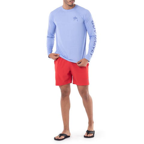 Guy Harvey Men's Baby Blue  American Classic Performance Raglan Sun Protection Sweatshirt |Guy Harvey In Lebanon