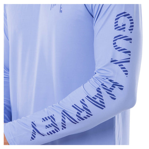 Guy Harvey Men's Baby Blue  American Classic Performance Raglan Sun Protection Sweatshirt |Guy Harvey In Lebanon