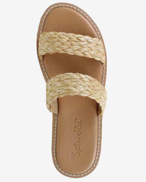 Splendid Women's Beige Goldi Raffia Wedge Slippers | Splendid In Lebanon