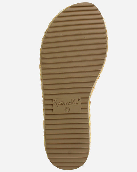 Splendid Women's Beige Goldi Raffia Wedge Slippers | Splendid In Lebanon