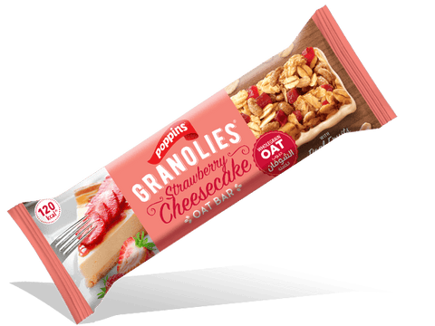 Poppins Granolies Oat Bar Strawberry Cheesecake 30g | Poppins In Lebanon
