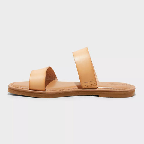 Universal Thread Women's Tan Freya Two Band Slide Sandals | Universal Thread In Lebanon