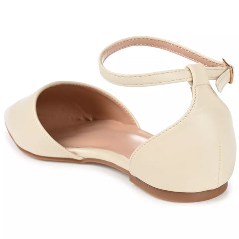 Journee Collection Women's Bone Reba Buckle Pointed Toe Ballet Flats | Journee Collection In Lebanon