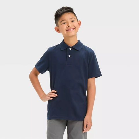 Cat & Jack Boy's Navy Short Sleeve Jersey Uniform Polo T-Shirt |Cat & Jack In Lebanon