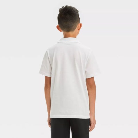 Cat & Jack Boy's White Short Sleeve Jersey Uniform Polo T-Shirt | Cat & Jack In Lebanon