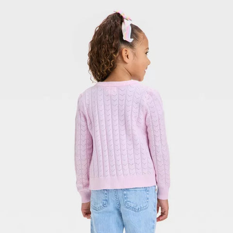 Cat & Jack Girl's Pink Pointelle Jacket | Cat & Jack In Lebanon
