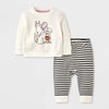 Cat & Jack Baby Girl's White & Black French Terry Pajama Set 2 Pieces | Cat & Jack In Lebanon