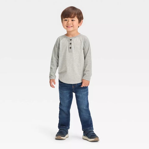 Cat & Jack Boy's Blue Denim Pull-On Straight Fit Jeans | Cat & Jack In Lebanon