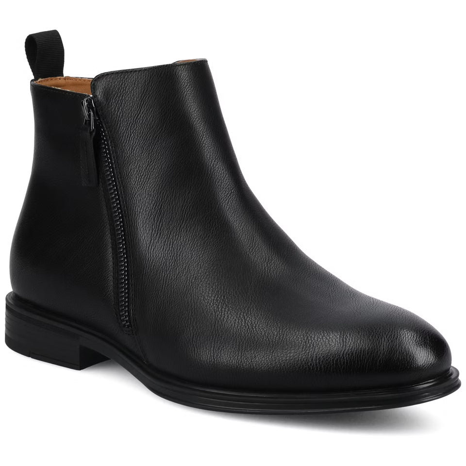 Vance Men's Black Darnell Zipper Ankle Boot