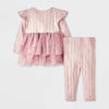 Disney Baby Girl's Dusty Rose Minnie Mouse 2pc Long Sleeve Dress and Leggings Bottom Set | Disney In Lebanon