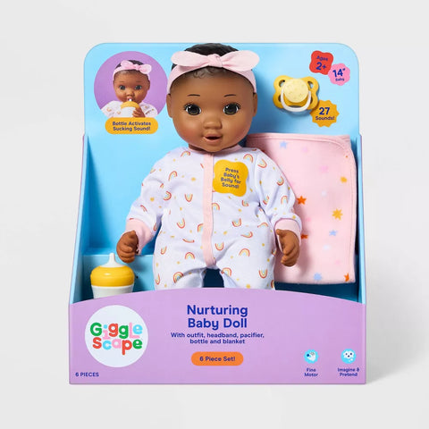 Gigglescape Nurturing Baby Doll - Dark Brown Hair Brown Eyes|Gigglescape In Lebanon