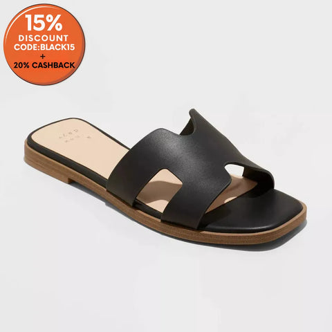 A New Day Women's Black Nina Slide Slippers | A New Day In Lebanon