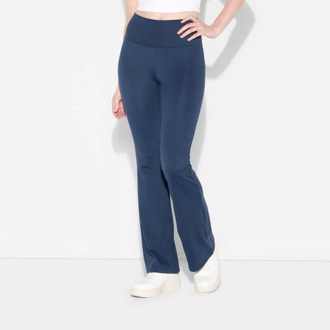 Wild Fable Women's Navy High-Waisted Butter Bliss Flare Leggings | Wild Fable In Lebanon