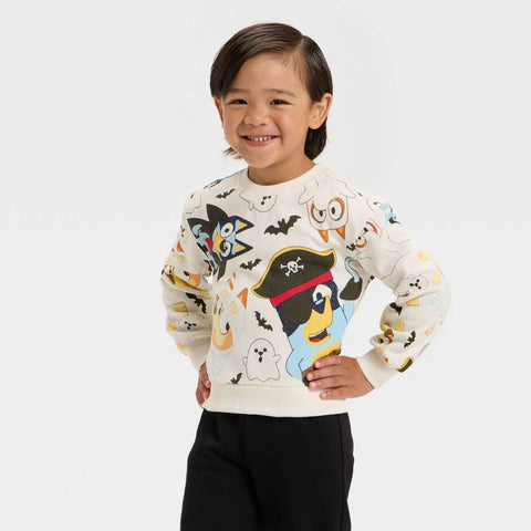 Bluey Boy Black & White Halloween Print Pullover Sweatshirt and Ghost Jogger Set | Bluey in Lebanon