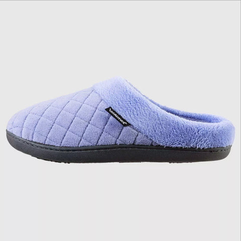 Isotoner Women's Blue Diamond Quilted Microterry Hoodback Slippers | Isotoner In Lebanon