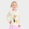 Cat & Jack Girls Cream Reindeer Graphic Long-Sleeve Sweatshirts | Cat & Jack in Lebanon
