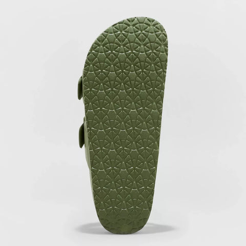 Shade & Shore Women's Olive Green Footbed Side Slippers | Shade & Shore In Lebanon