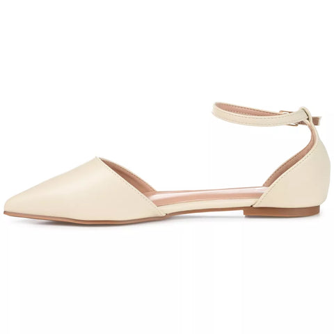 Journee Collection Women's Bone Reba Buckle Pointed Toe Ballet Flats | Journee Collection In Lebanon