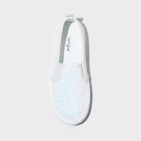 Cat&Jack Girl's Silver Slip on Glitter Casual shoes | Cat&Jack in Lebanon