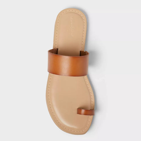 Universal Thread Women's Tan Juno Toe Ring Flat Slipper | Universal Thread In Lebanon