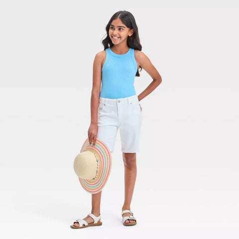 Cat & Jack Girl's Sky Blue Fitted Slim Ribbed Tank Top | Cat & Jack In Lebanon