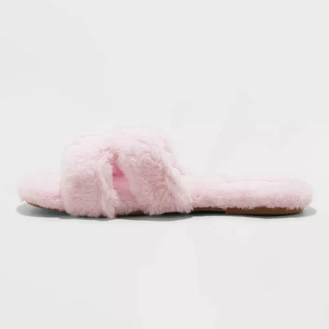 A New Day Women's Baby Pink PlushFur Slippers | A New Day In Lebanon