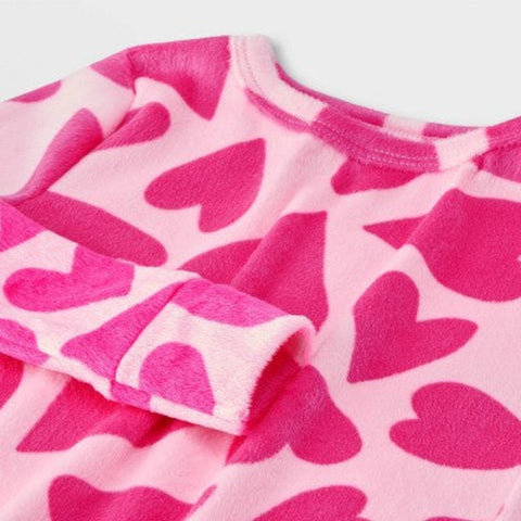 Cat & Jack Girl's Pink & Fuchsia 2pc Snuggly Soft Snug Fit Hearts Pajama Set |Cat & Jack In Lebanon
