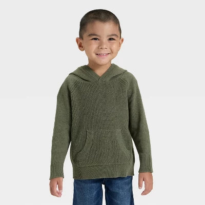 Cat & Jack Boy Olive Green Knit Hooded Pullover Sweater | Cat & Jack in Lebanon