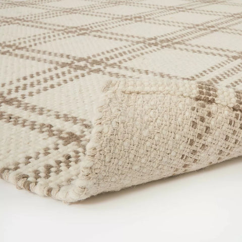 Threshold Beige & Brown Cottonwood Handwoven Plaid Wool/Cotton Area Rug | Threshold In Lebanon