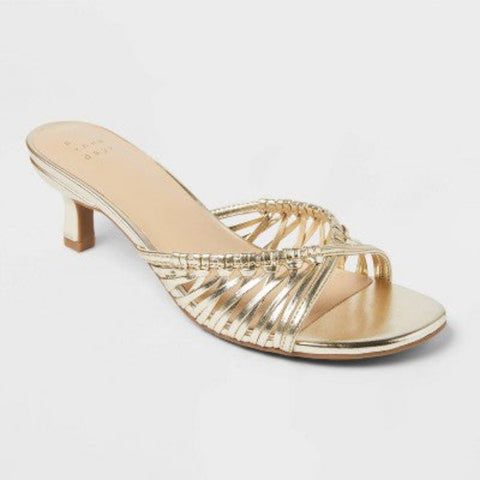 A New Day Women's Gold Clarisse Strappy Kitten Heels |A New Day In Lebanon