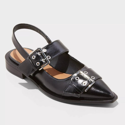 Wild Fable Women's Peyton Double Buckle Slingback Flats with Memory Foam Insole |Wild Fable In Lebanon