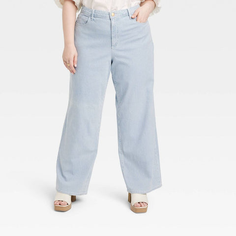 Universal Thread Women's Light Jeans High Waisted Wide Leg Cropped | Universal Thread In Lebanon
