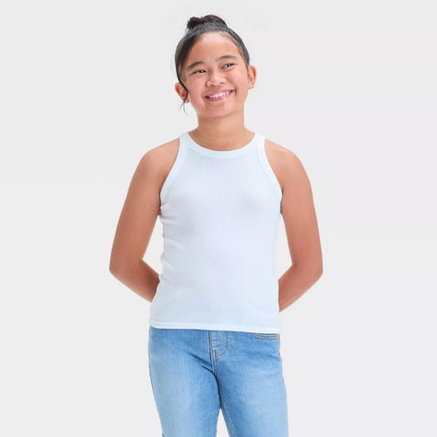 Cat & Jack Girl's White Ribbed Tank Top | Cat & Jack In Lebanon