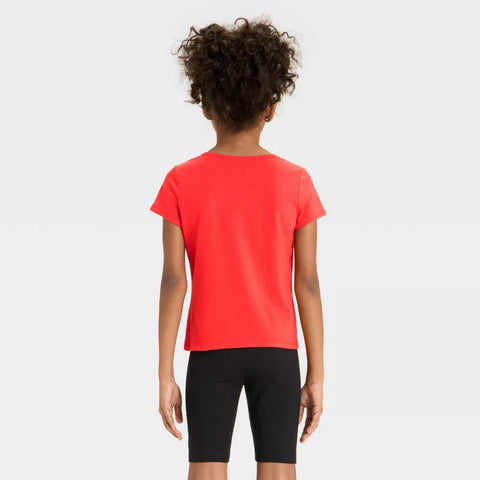 Cat & Jack Girl's Red Short Sleeve Fitted T-Shirt | Cat & Jack In Lebanon