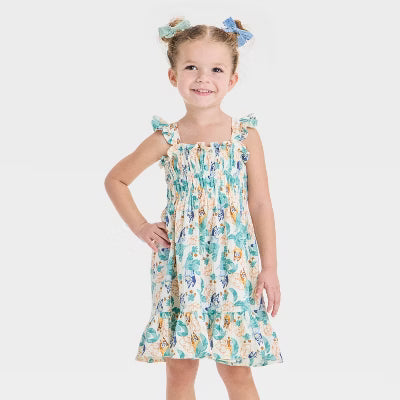 Disney Bluey Girls Sleeveless Smocked Ruffle Dress | Disney in Lebanon