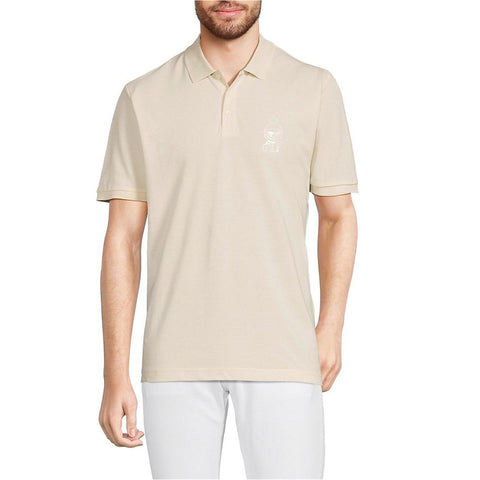 Karl Lagerfeld Men's Beige Logo Printed On Polo T-Shirt | Karl Lagerfeld In Lebanon