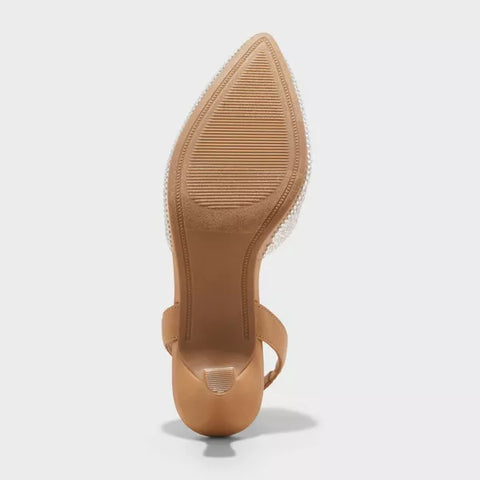 A New Day Women's Clear Isabel Embellished Slingback Kitten Heels |A New Day In Lebanon