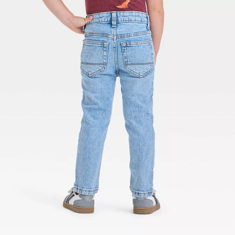 Cat & Jack Baby Boy's Light Wash Button-Front Slim Leg Denim Pants | Cat & Jack In Lebanon